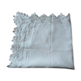 Square tablecloth old white lace Richelieu