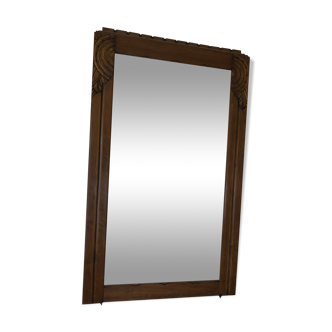 Mirror bevelled art deco wood 135 x 85 cm
