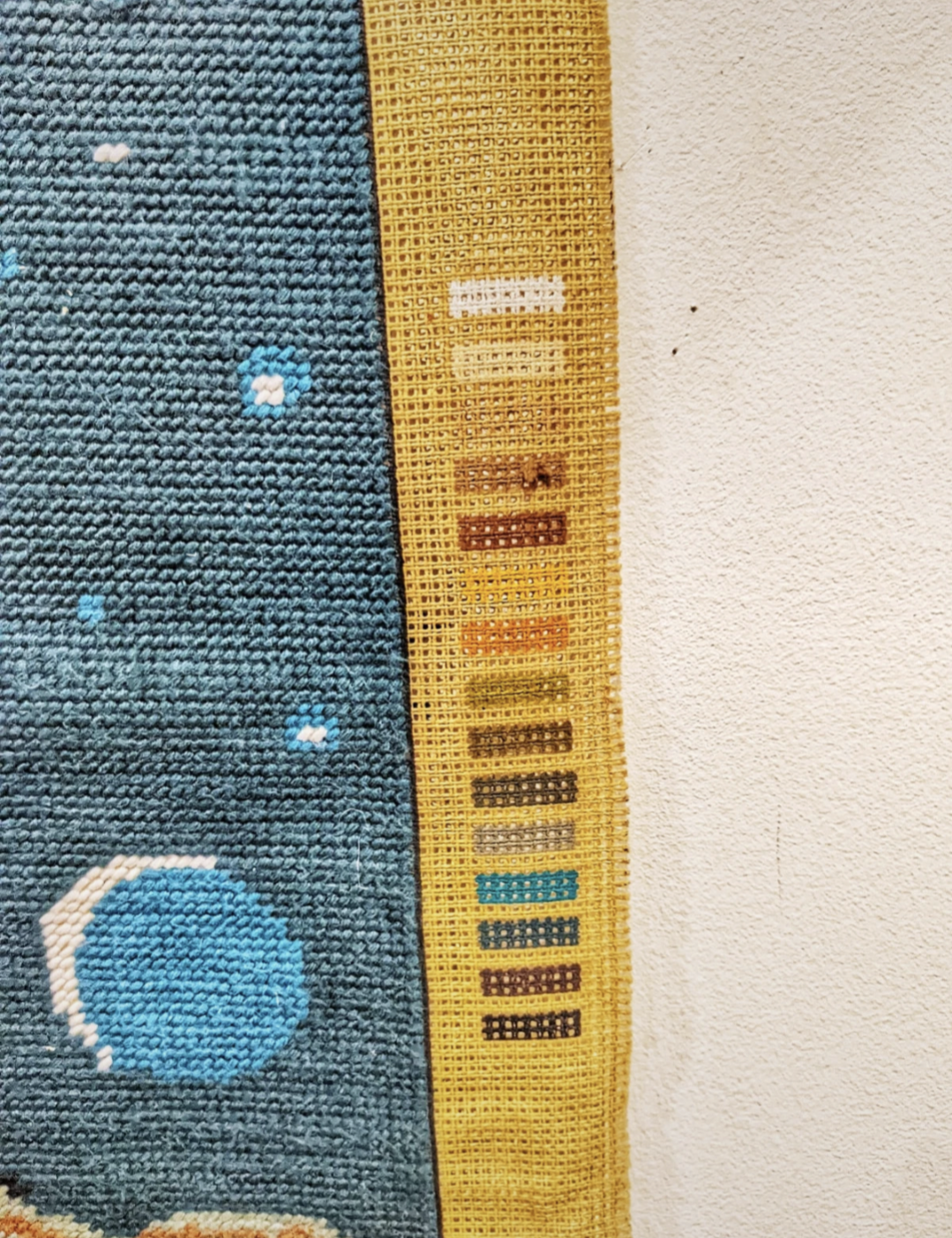 Vintage tapestry "The watchman" with cross stitch. In perfect condition.
