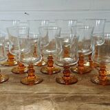 8 amber foot glasses