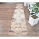 1960s Turkish Hand-Knotted Geometric Runner Rug 80x386