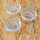 Trio of carved glass candle holders