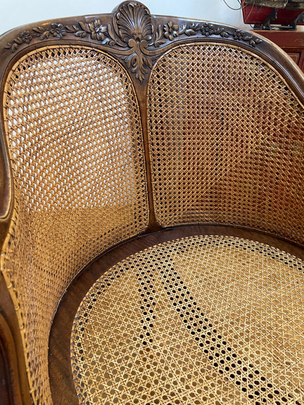 Fauteuil canné XIX de style  Louis XV dit couillard