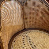 Cane seat armchair from the 19th century in the Louis XV style, known as "couillard".