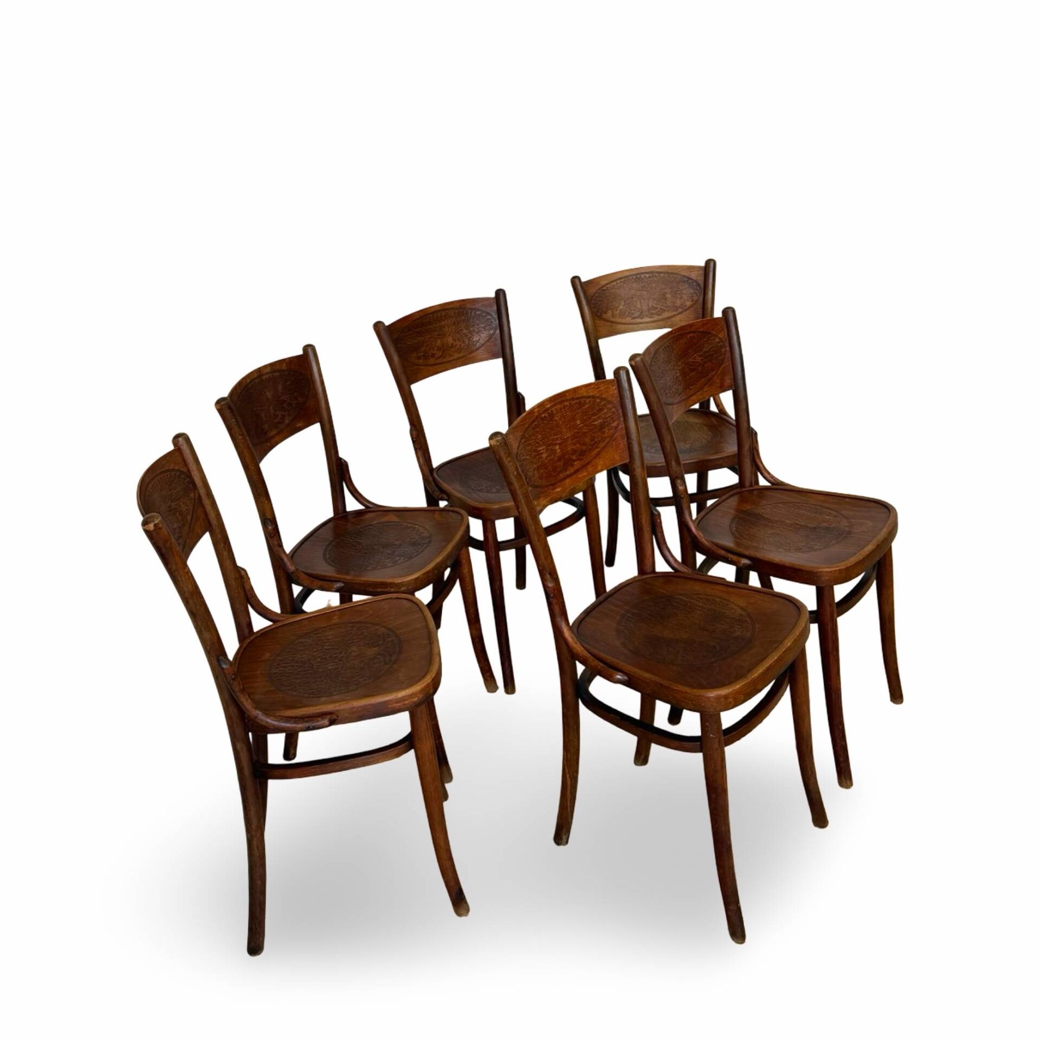 Set of six Authentic antique bentwood chairs, Antonio Volpe