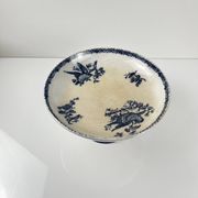 Compotier terre de Fer Pexonne, motif oiseau bleu fin XIXe