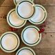 Lot de 7 assiettes creuses anciennes Salins - texas vert -