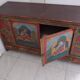 Hand-painted Nepalese Buddha sideboard with storage in the 70s