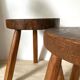 Tabouret en bois tripode ferme vintage