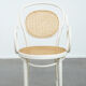 Chaise de bistrot blanche vintage avec accoudoirs, style Thonet