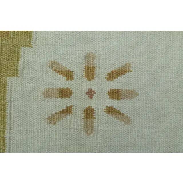 1970s Vintage Turkish Oushak Handmade Wool Cotton Beige Area Rug 172x225