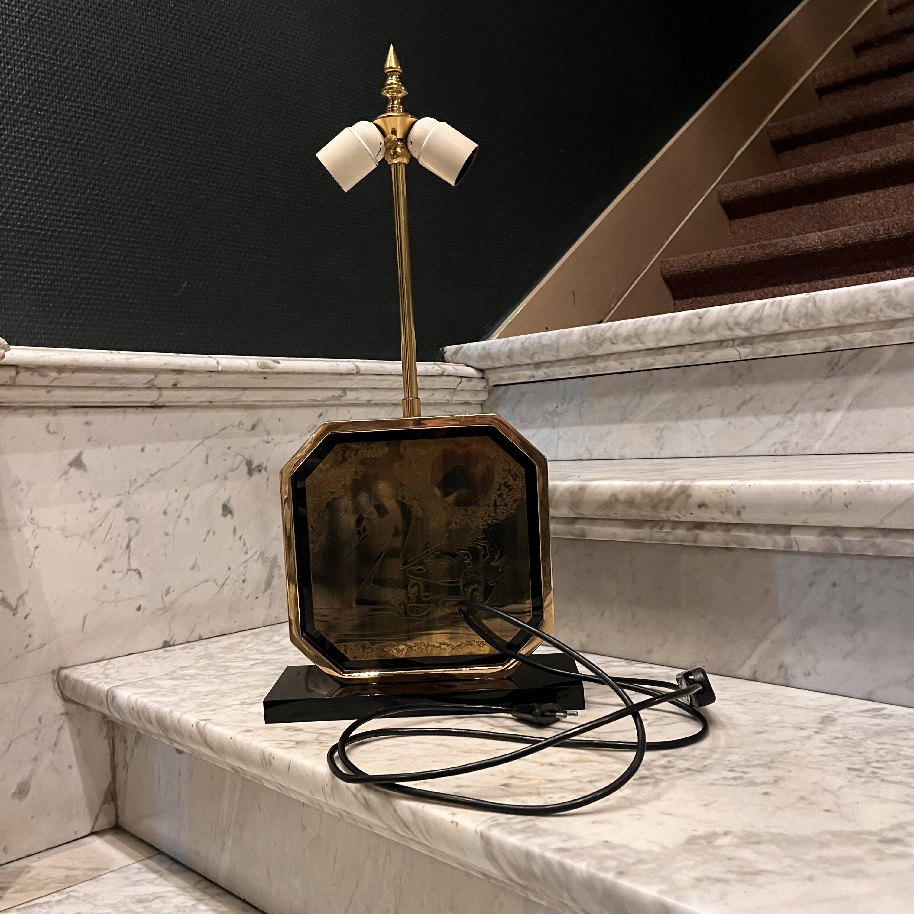 Table lamp, georges mathias for maho, hollywood regency, ca 1970
