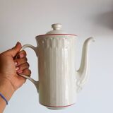 White porcelain coffee pot with red stripes – Model “Acanthus”