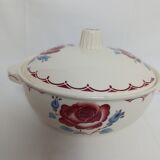 Badonviller soup tureen a la rose in semi-porcelain