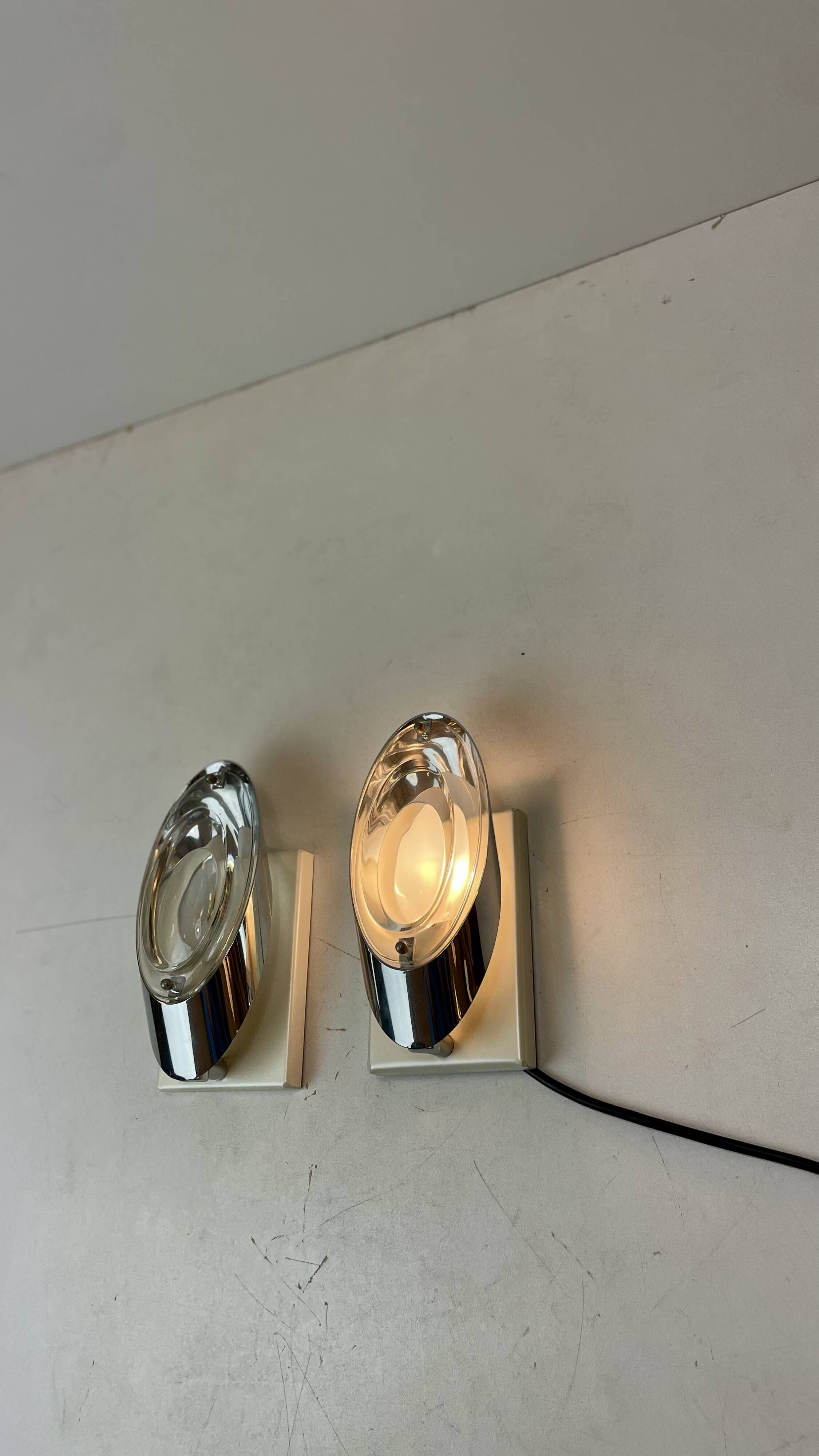 Pair of Wall Lamps by Oscar Torlasco for Stilkronen, Italy, 1970s