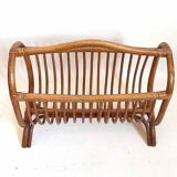 1960s rattan magazine rack