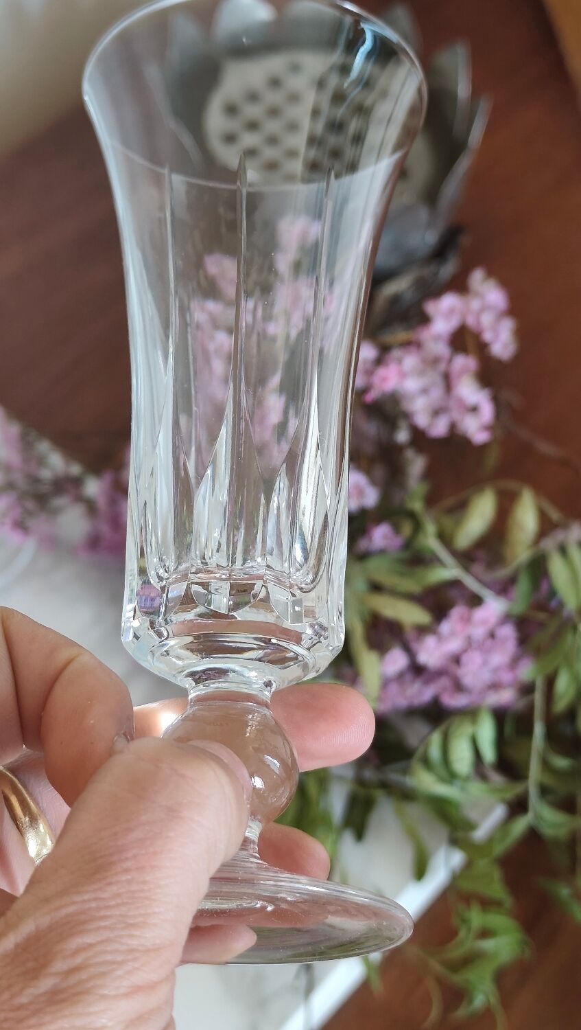 Set of 6 Sèvres crystal champagne flutes