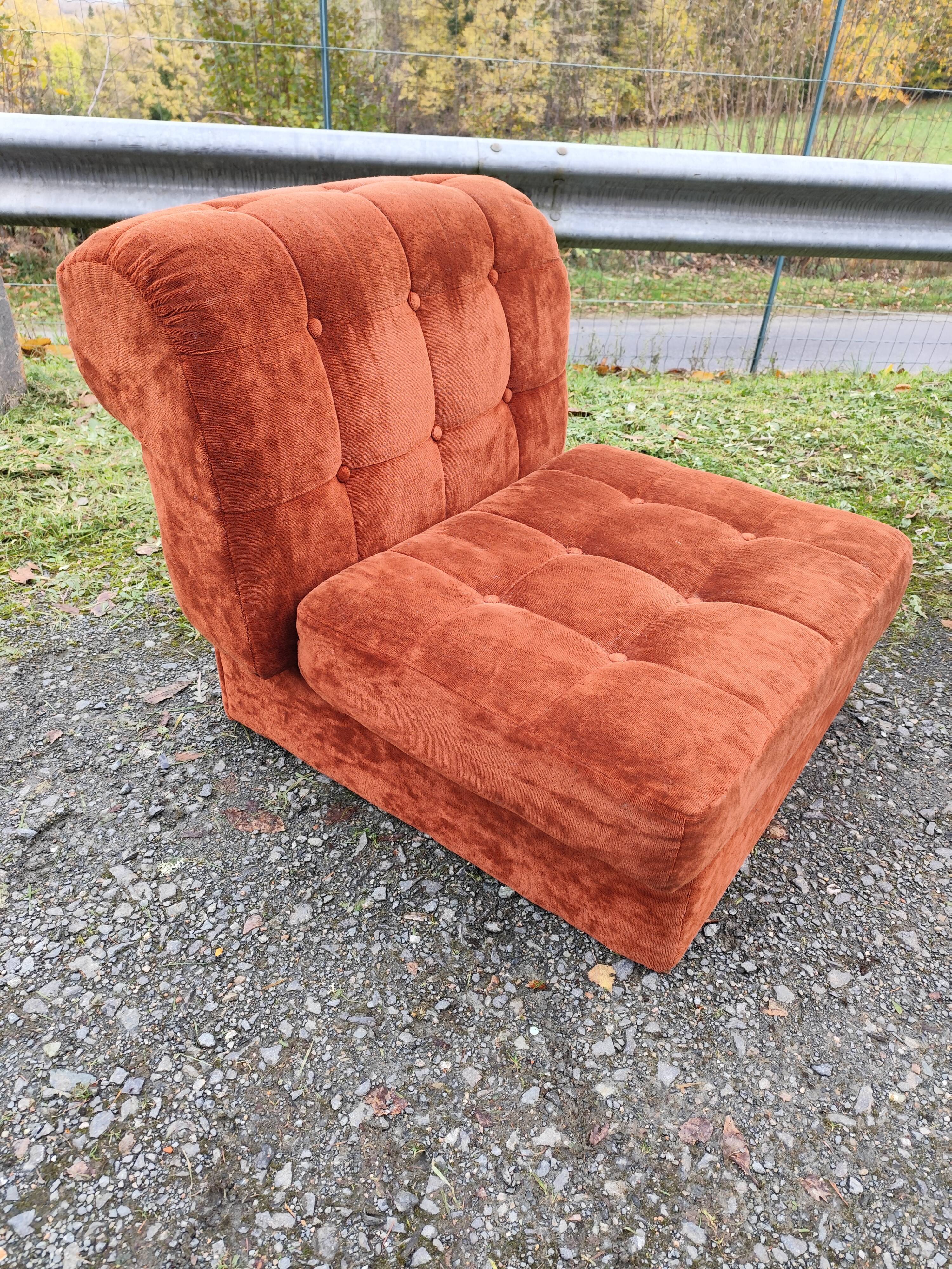 Modular velvet sofa bench 5 blocks