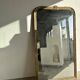 Large gilded mirror 19th century rounded corners mercury glass Louis XVI style