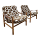 Vintage Swedish 'Junker' easy chairs Bror Boije Dux 'Safari style'