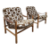 Vintage Swedish 'Junker' easy chairs Bror Boije Dux 'Safari style'