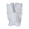 Contemporary vase in the shape of an owl, white ceramic