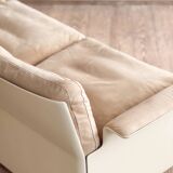 Canapé design 620 en suédine beige par Dieter Rams pour Vitsœ – Mid-Century