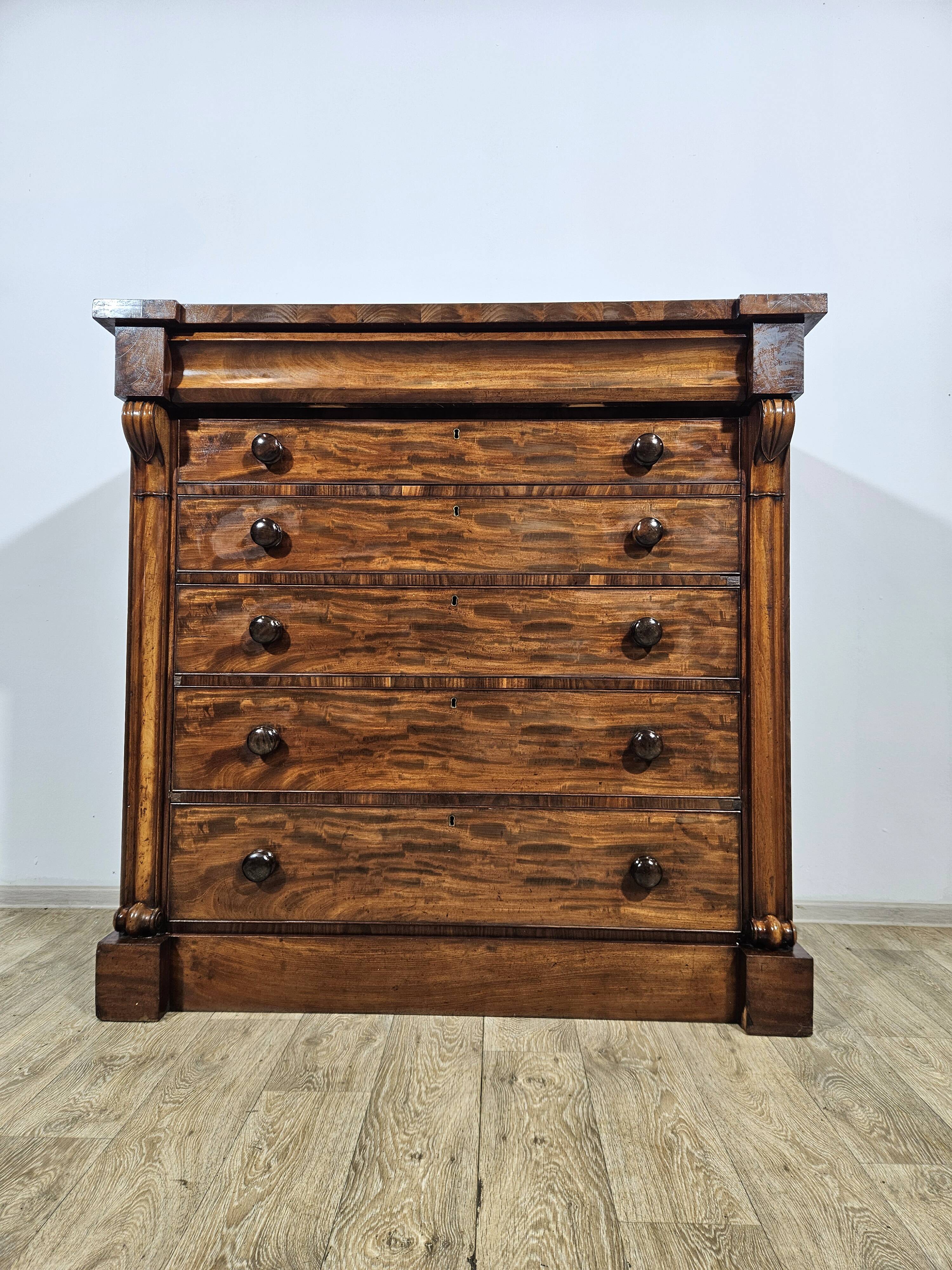 Chiffonier commode Biedermeier/Mahogany, première moitié du 19e siècle