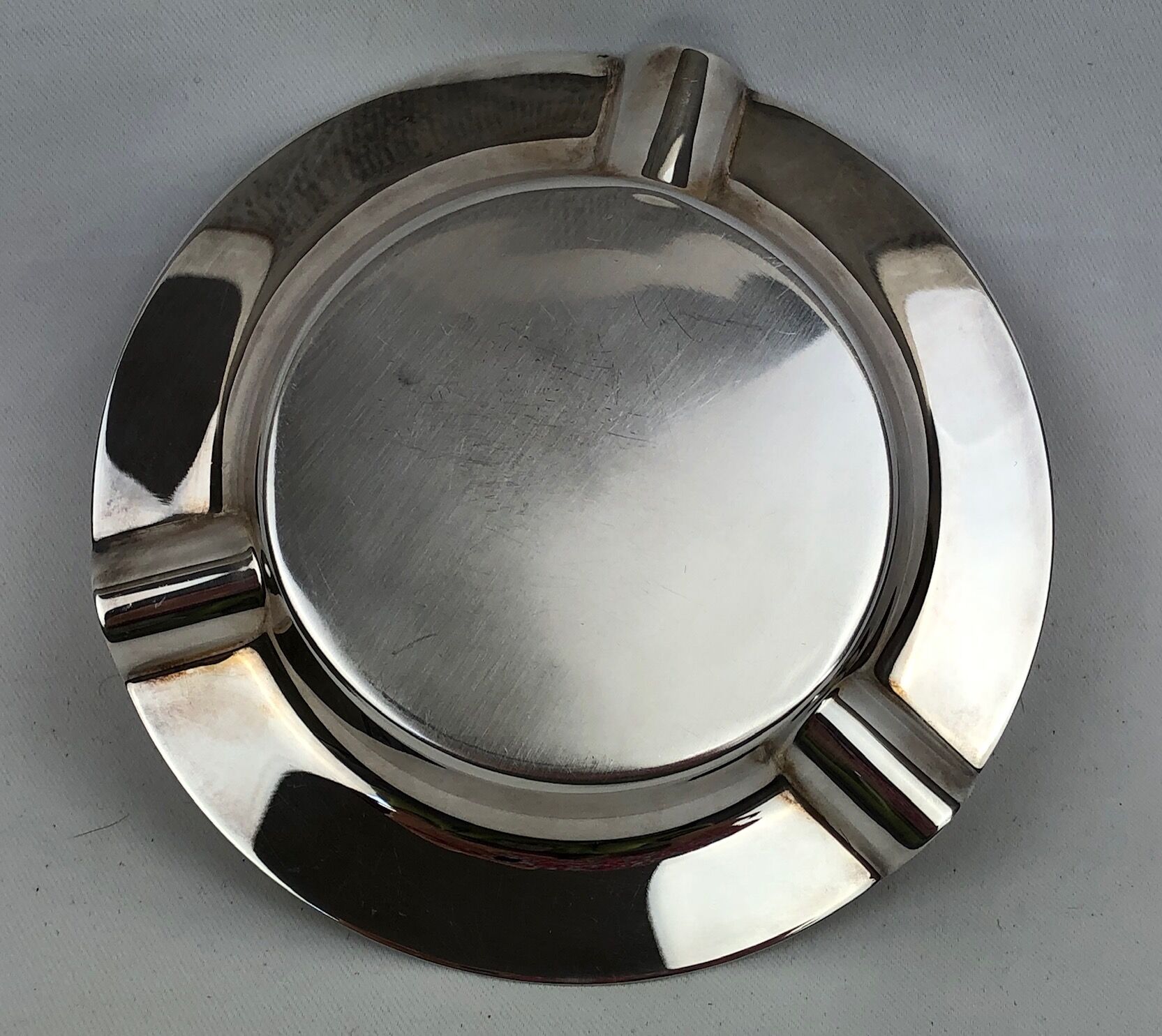 Vintage silver metal christofle ashtray, 1960