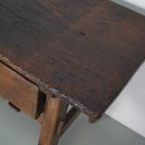 Antique Spanish Rustic Chestnut Side Table/Console, 18th Century