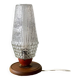 Small vintage bedside lamp in molded glass - 1950s