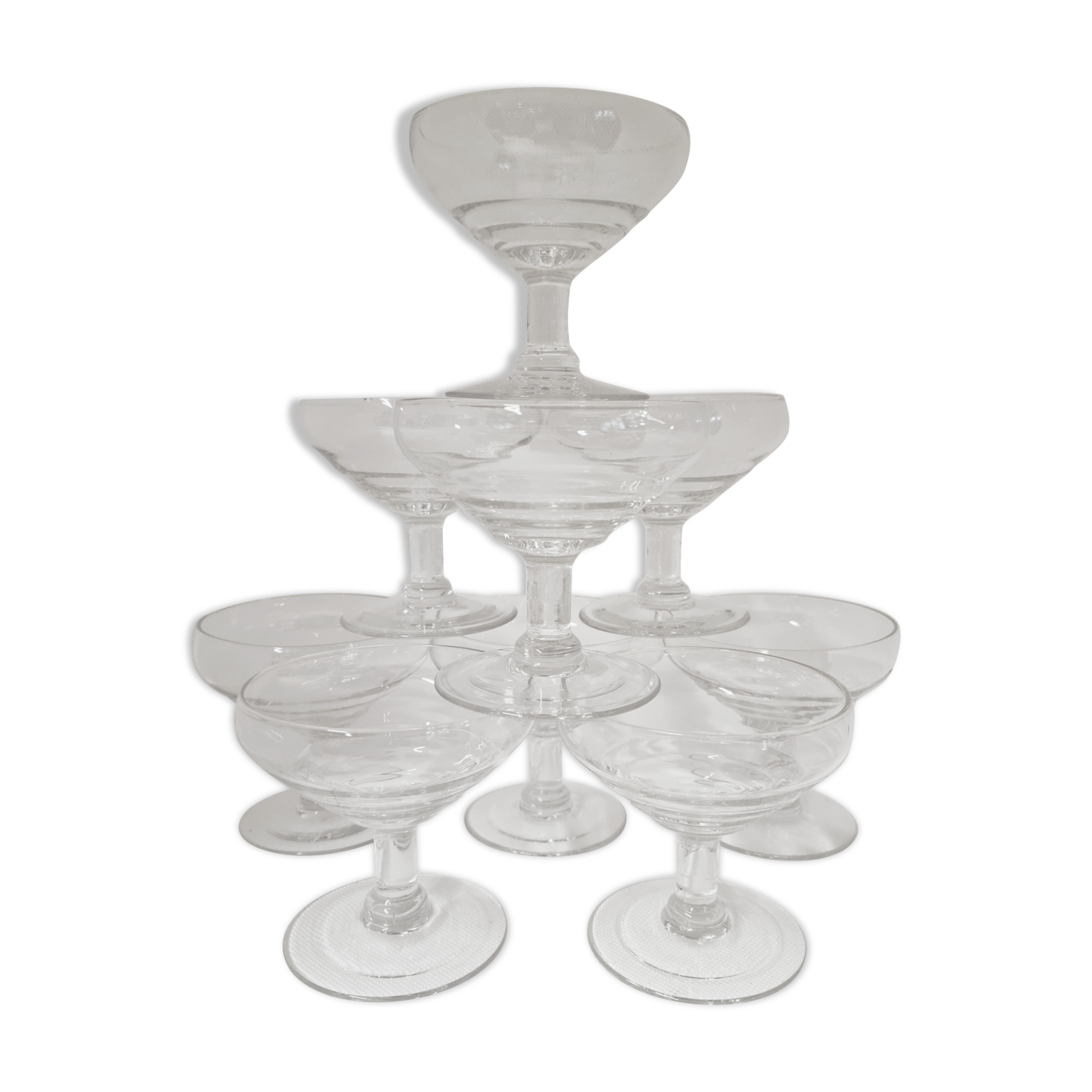 Lot 9 art deco champagne glasses
