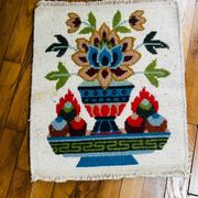 Ancient Tibetan wool rug