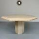 Thick travertine dining table, Italian design from the 70s, vintage