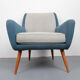 1950s armchair in grey and blue