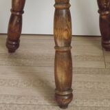 Vintage French Handmade Wooden Milk Stool with 3 Spindle Legs and Bullseye Seat 5311
