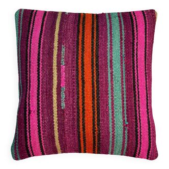 Housse de coussin kilim turc vintage, 40 x 40 cm