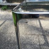 Vintage coffee table chrome and glass