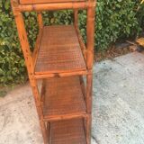 Vintage rattan and bamboo shelf