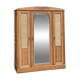 Grande armoire ancienne en chêne massif brut et cannage / dressing