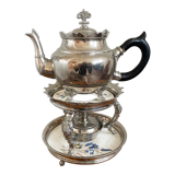 Silver-Plated J.N. Daalderop & Zn. Kettle, Burner and Stand, Chafing Dish, Teapot Warmer, Antique