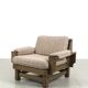 Vintage Brutalist Oak Armchair