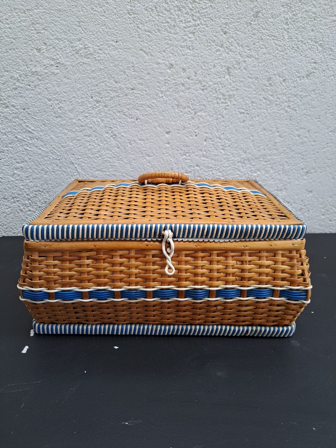 Wicker sewing box