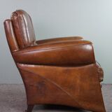 Set of a sheep leather design sofa and armchair