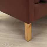 Brown leather sofa, Danish design, 1970s, production: Denmark