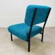 Modernist armchair from the 1950s in vintage blue boucle fabric.