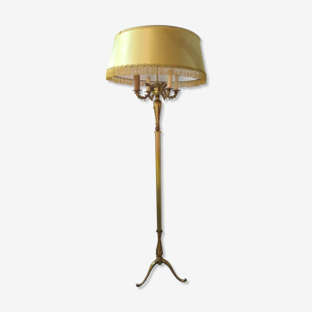 Floor lamp gilded bronze tripod 4 fires