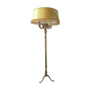 Lampadaire bronze doré tripode