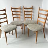 Series of 4 vintage chairs refurbished