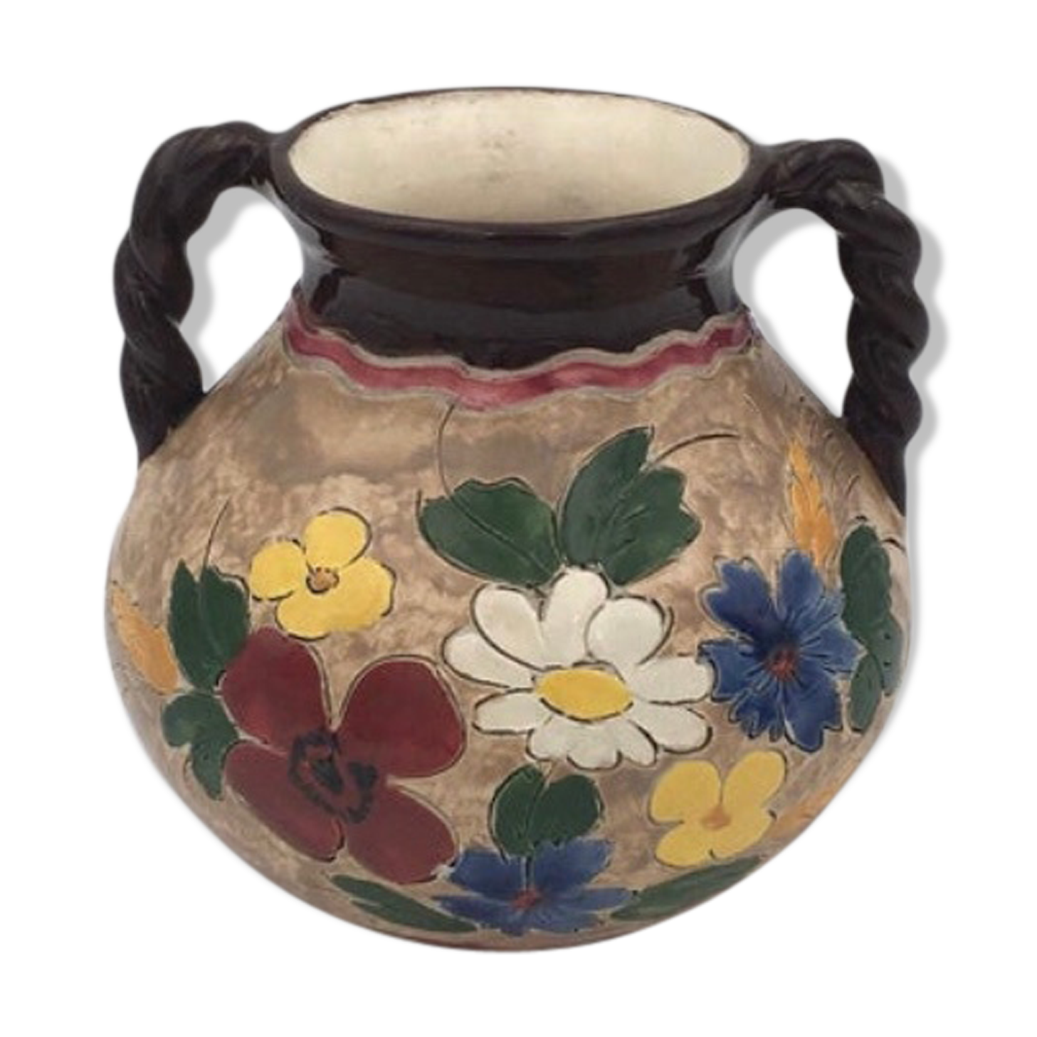 Jérôme MASSIER, Vallauris, France - Vase with handles in glazed earth - 1950s